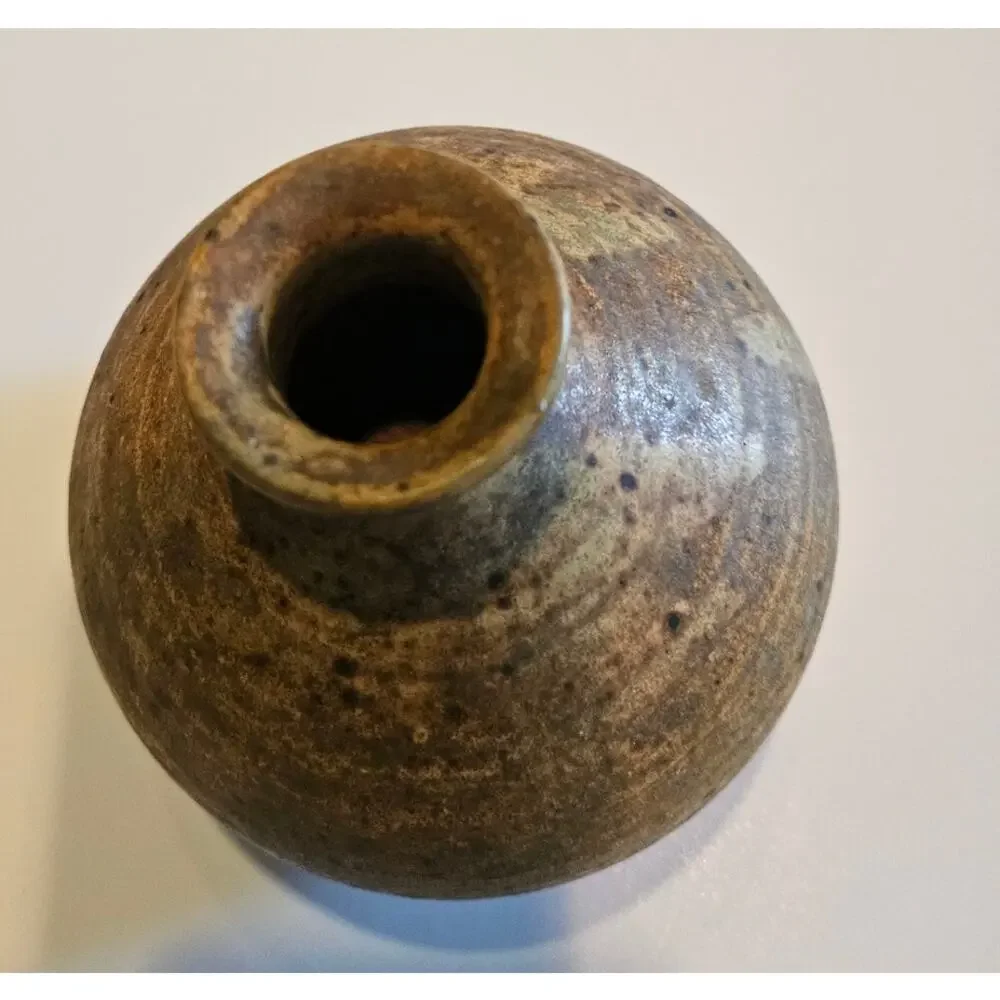 Rustic, earthy glazed, hand thrown Ceramic Pottery Vase 5